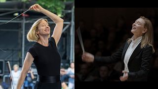  Йоана Малвиц, новият основен диригент в Концертхаус в Берлин (вляво) и Кейт Бланшет като Лидия Тар във кино лентата 