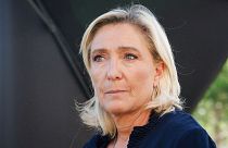 France's far-right party Rassemblement National (RN) parliament group president Marine Le Pen during a press conference in October.