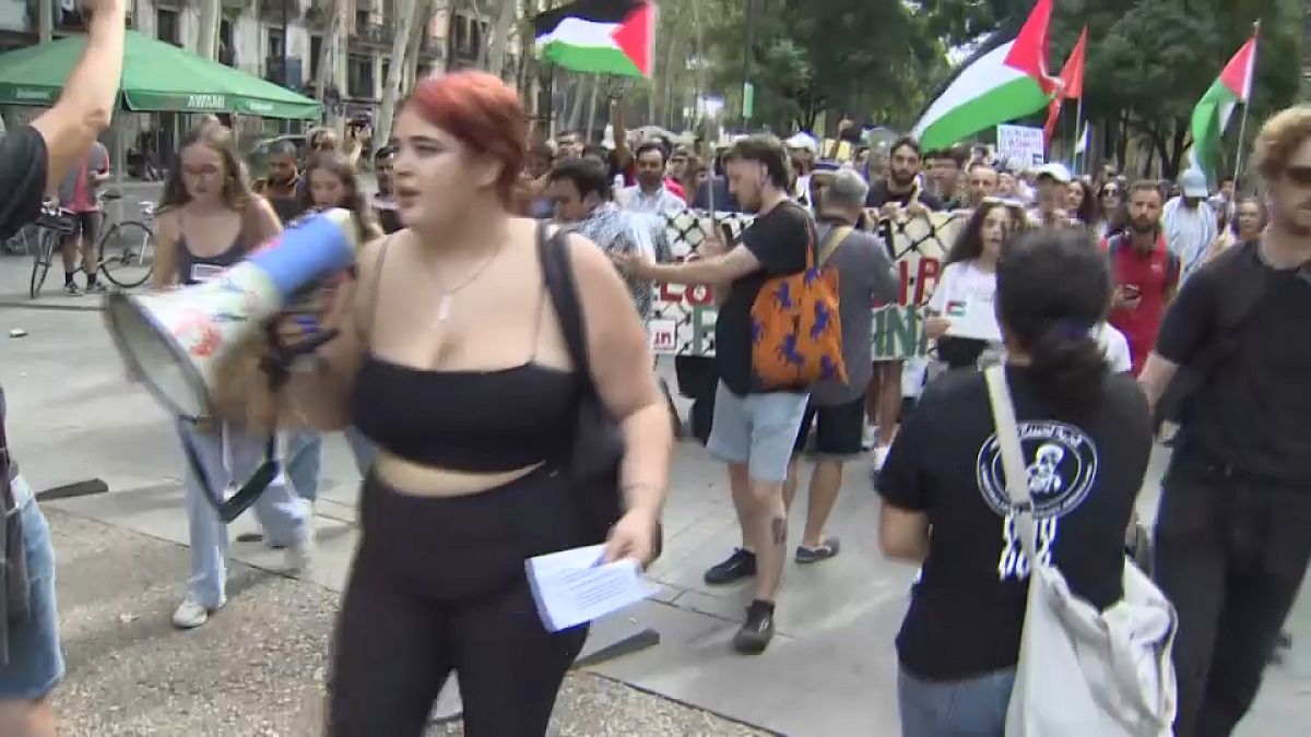 A pro-Palestinian march in Barcelona. October 14th 2023