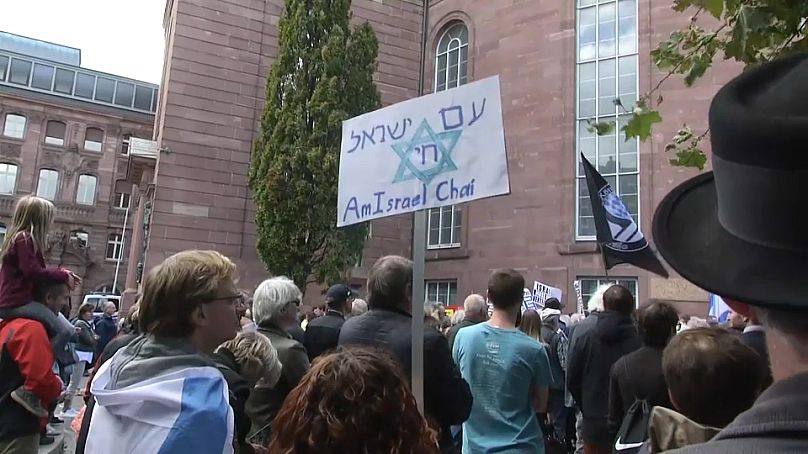 A pro-Israel march in Frankfurt, Germany on October 14th 2023