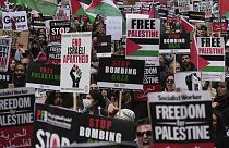Une manifestation pro-palestinienne à Londres, samedi 14 octobre 2023