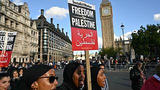 Las manifestaciones en apoyo de Israel y Palestina toman las calles de Europa. 