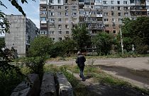 Une rue d'Avdiivka dans la région de Donetsk (Ukraine), le 28 juin 2023.