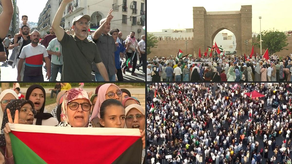 مظاهرات حاشدة في المغرب العربي تضامنا مع الفلسطينيين 