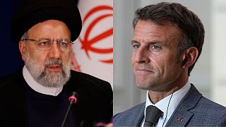 امانوئل ماکرون رئیس جمهور فرانسه و ابراهیم رئیسی رئیس جمهور ایران