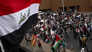 Protesta a favor de los palestinos en Canadá
