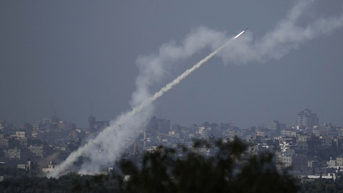 إطلاق صواريخ على إسرائيل من غزة. 2023/10/16