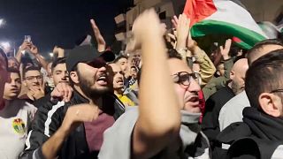 مظاهرة في الأردن تنديدا بالقصف الإسرائيل على غزة. 2023/10/17