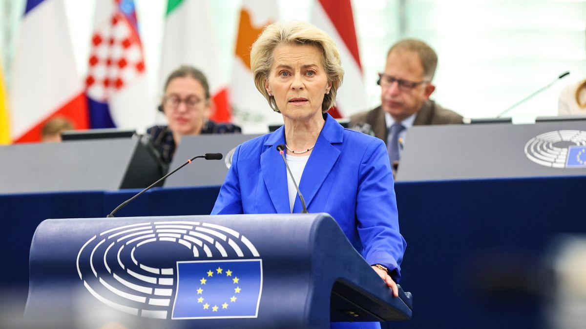 Ursula von der Leyen discursou perante o Parlamento Europeu na quarta-feira de manhã e debateu os últimos desenvolvimentos da guerra entre Israel e o Hamas.