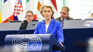 Ursula von der Leyen discursou perante o Parlamento Europeu na quarta-feira de manhã e debateu os últimos desenvolvimentos da guerra entre Israel e o Hamas.