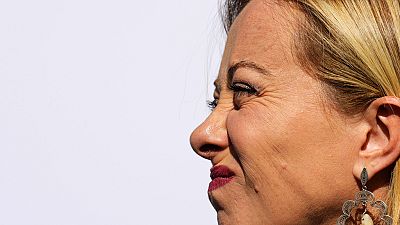 Italy's Prime Minister Giorgia Meloni arrives at the Europe Summit in Granada, Spain, Thursday, Oct. 5, 2023