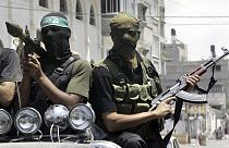 Militantes de Hamás en la franja de Gaza
