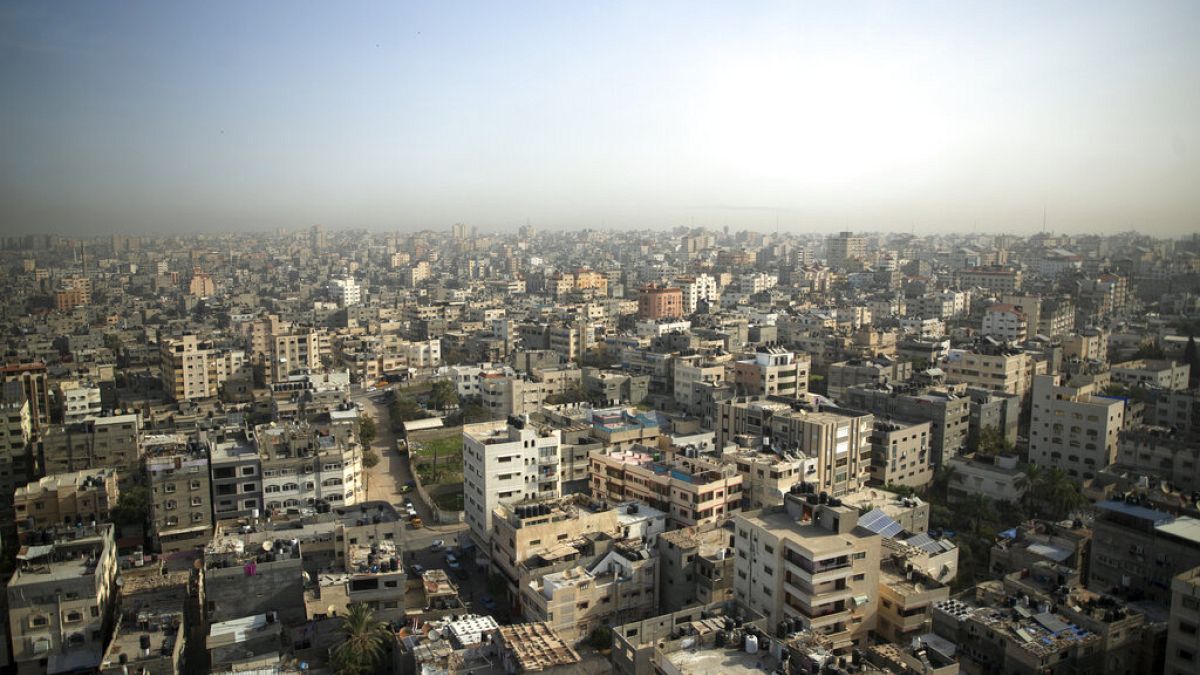 Una veduta aerea di Gaza City nel 2021