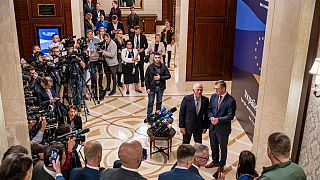  Der ukrainische Außenminister Dmytro Kuleba EU-Außenvertreter Josep Borrell in Kiew (2. Oktober 2023)