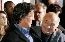 Sylvester Stallone, left, star of the movie "Rocky Balboa," and Burt Young in Philadelphia, 2006
