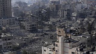 İsrail'in hava saldırıları sonrası Gazze'nin havadan görünümü
