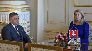 A választásokon győztes Robert Fico és Zuzana Caputova köztársasági elnök Pozsonyban