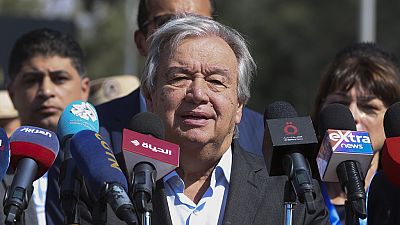 António Guterres, Secretário-geral da ONU, em Rafah, Egito