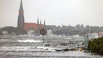 Hochwasser in der norddeutschen Stadt Schleswig