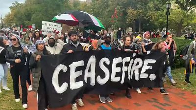 Protesto pró-palestinianos em Washington DC, EUA