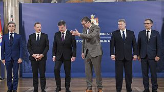 Präsident Aleksandar Vucic empfängt EU- und US-Vertreter in Belgrad