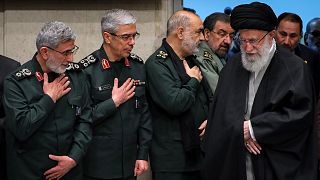 علی خامنه‌ای (رهبر ایران)، محسن رضایی، حسین سلامی، محمد باقری و اسماعیل قاآنی