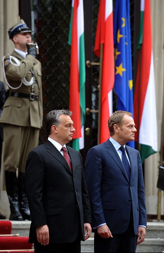 Donald Tusk és Orbán Viktor Varsóban, 2010. június 1-jén