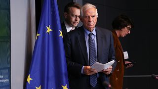 The EU's top diplomat Josep Borrell chaired a meeting of EU foreign minsters in Luxembourg on Monday