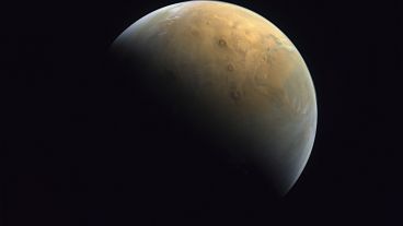 Mars, aufgenommen von der "Amal"-Sonde der Vereinigten Arabischen Emirate am 10. Februar 2021