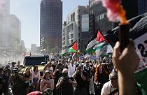 مظاهرات مؤيدة للفلسطينيين في لوس أنجلوس، الولايات المتحدة، السبت 14 أكتوبر 2023