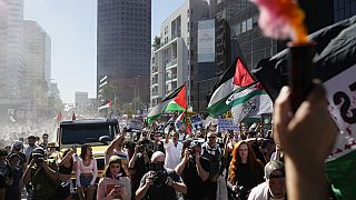 مظاهرات مؤيدة للفلسطينيين في لوس أنجلوس، الولايات المتحدة، السبت 14 أكتوبر 2023
