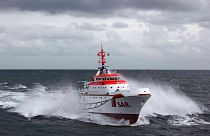 Sea rescue cruiser ship Bernhard Gruben of the DGzRS station in Hooksiel, Germany, that is used among others after a collision between two cargo ships in the North Sea.