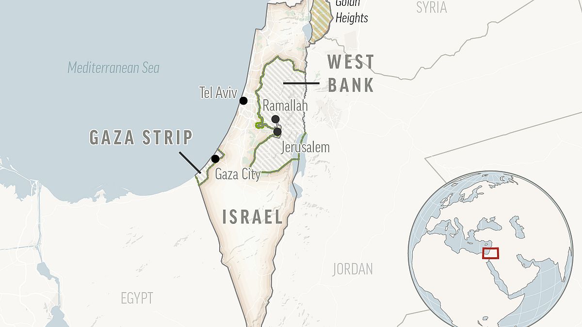 خريطة فلسطين في الشرق الأوسط