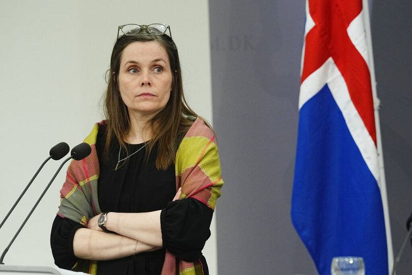 Prime Minister of Iceland Katrin Jakobsdottir takes part in a joint press conference during the Nordic Prime Ministers' Meeting in Vestmannaeyjar, Iceland.