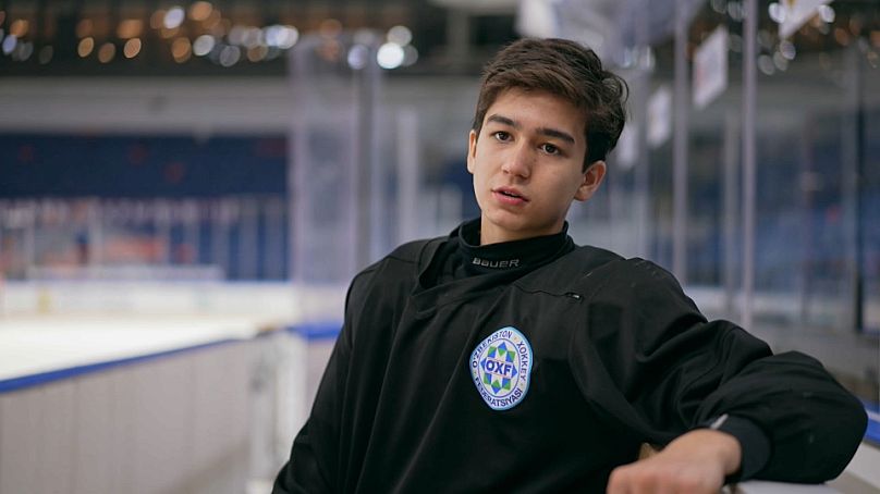 Jasurbek Rustamkhonov, Captain of Uzbekistan's National Ice Hockey Youth Team