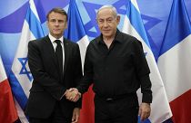 Le président français Emmanuel Macron et le Premier ministre israélien Benjamin Netanyahou