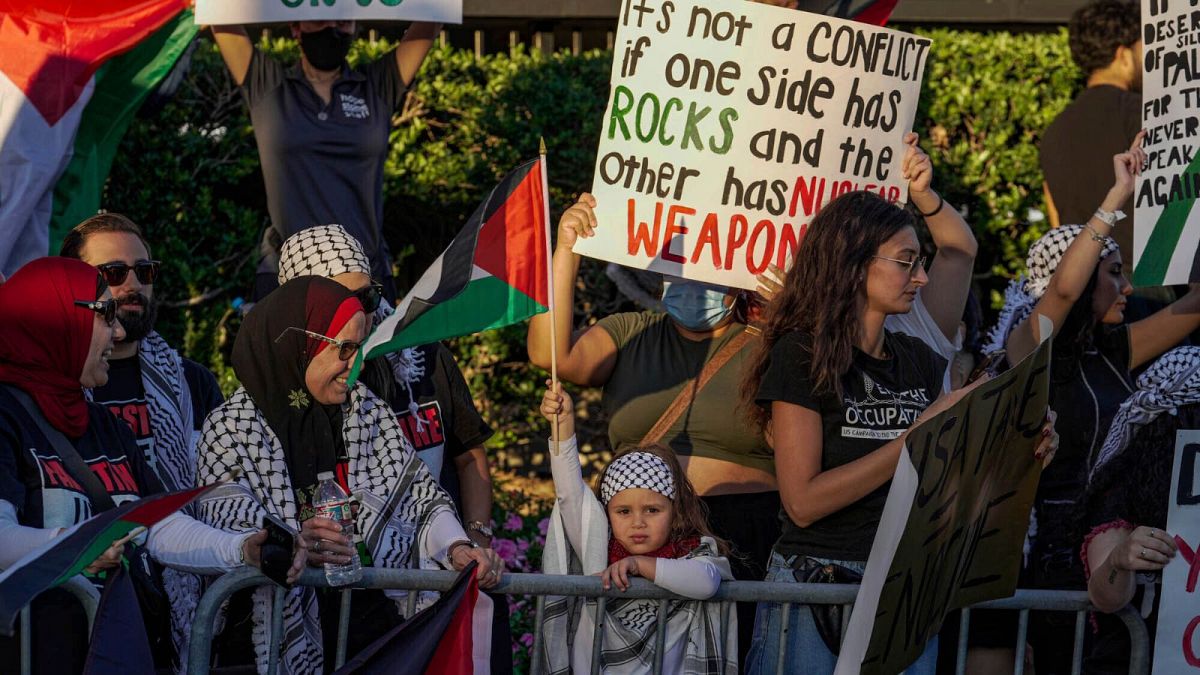 تجمع حامیان ساکنان سرزمین‌های فلسطینی‌ در هوستون تگزاس