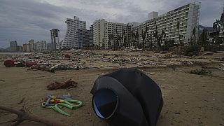 Debris lays on the beach after Hurricane Otis ripped through Acapulco, Mexico, Wednesday, Oct. 25, 2023
