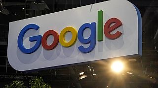 Le logo Google est photographié au salon Vivatech à Paris, le jeudi 15 juin 2023.
