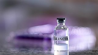 Brezilya'daki Minas Gerais Federal Üniversitesi Tıp Fakültesi'nde geliştirilen kokain aşısı Calixcoca'nın bir şişesi