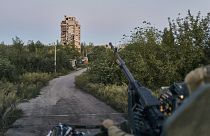 Ukrán tüzelőállás Avgyijivka mellett 2023 nyarán