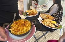 Food is served at Serendipity 3 restaurant in New York City on Sunday, October 8, 2023.