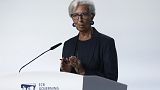 Christine Lagarde EKB-elnök a Görög Nemzeti Bankban, Athénban - 2023. október 26.