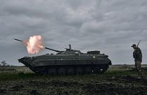 Tanque de combate em Avdiivka, na região de Donetsk, Ucrânia