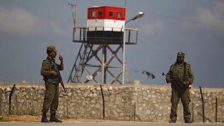 برج مراقبة مصري على الحدود مع مصر في رفح جنوب قطاع غزة.