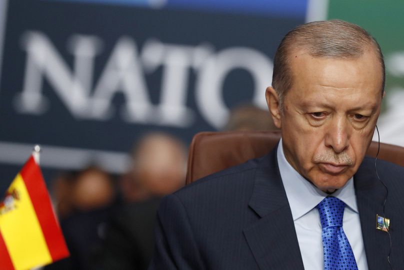 Erdogan török elnök a júliusi NATO-csúcson (illusztráció)
