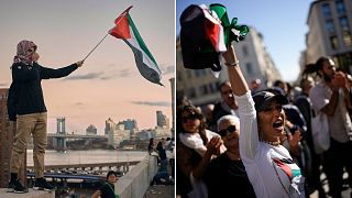 متظاهرون في نيويورك ومارسيليا مؤيدة لغزة