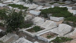 مقبرة دير البلح في غزة. 2023/10/27