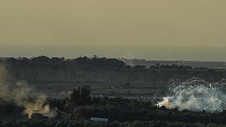 Tanques israelitas em operação na Faixa de Gaza