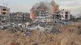 Building explosion in Gaza
